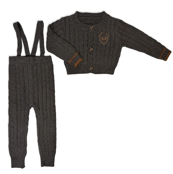 Grey Two Piece Cabled Overall