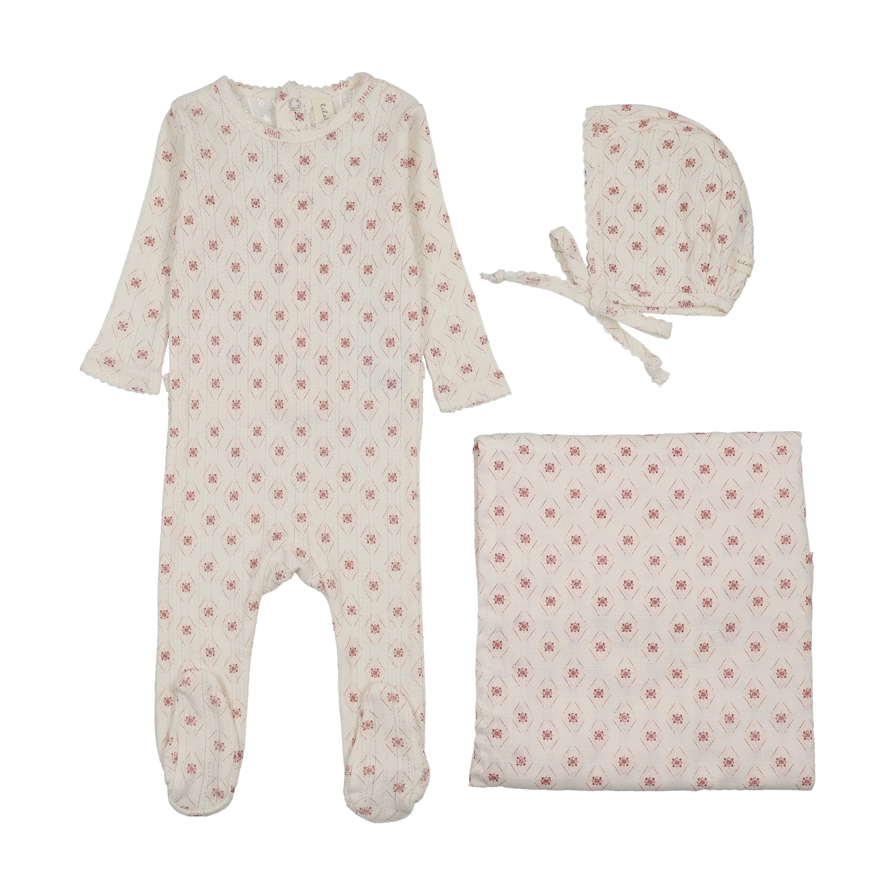 Geo floral layette set