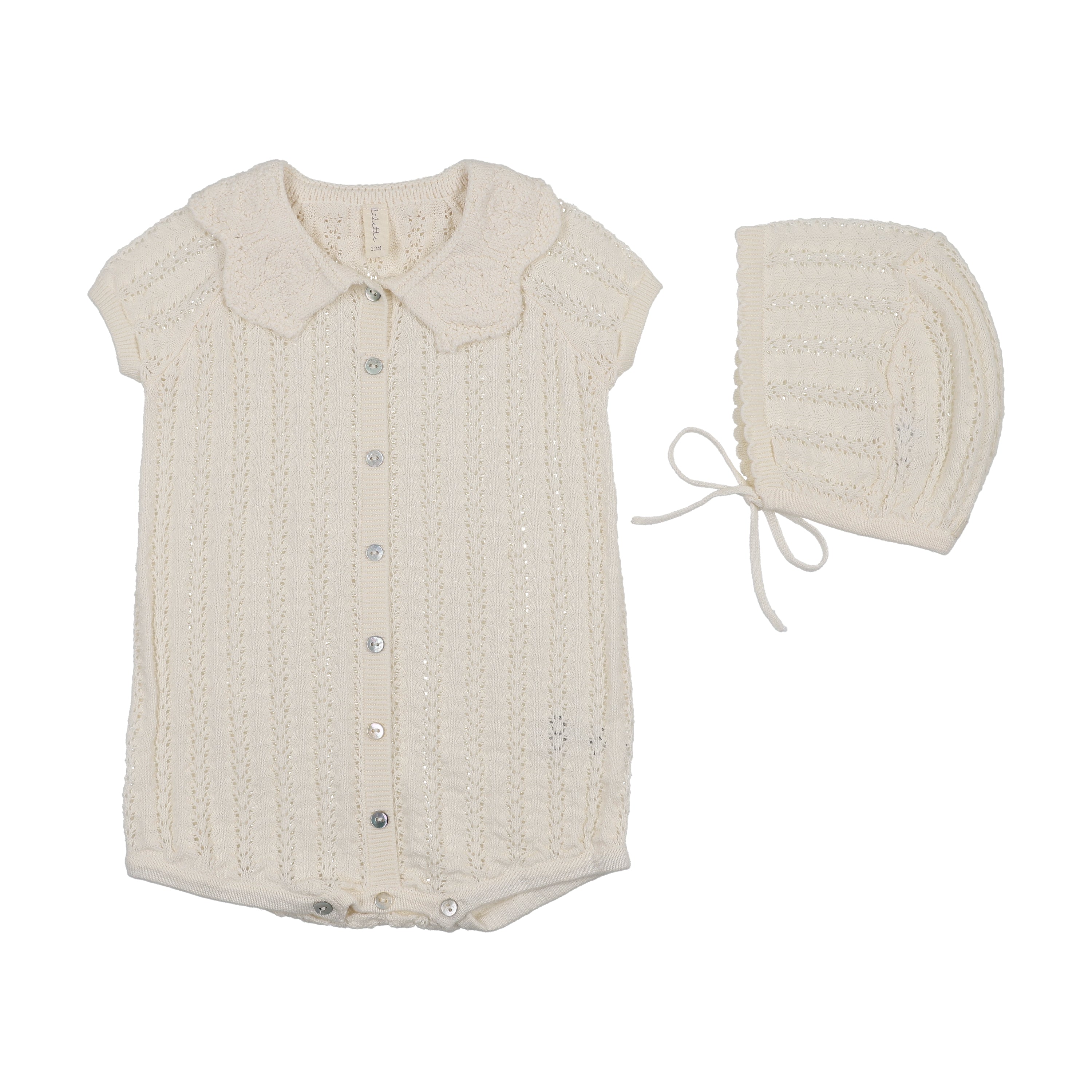 Crochet knit girls romper