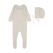 Embroidered Knit Collar Footie