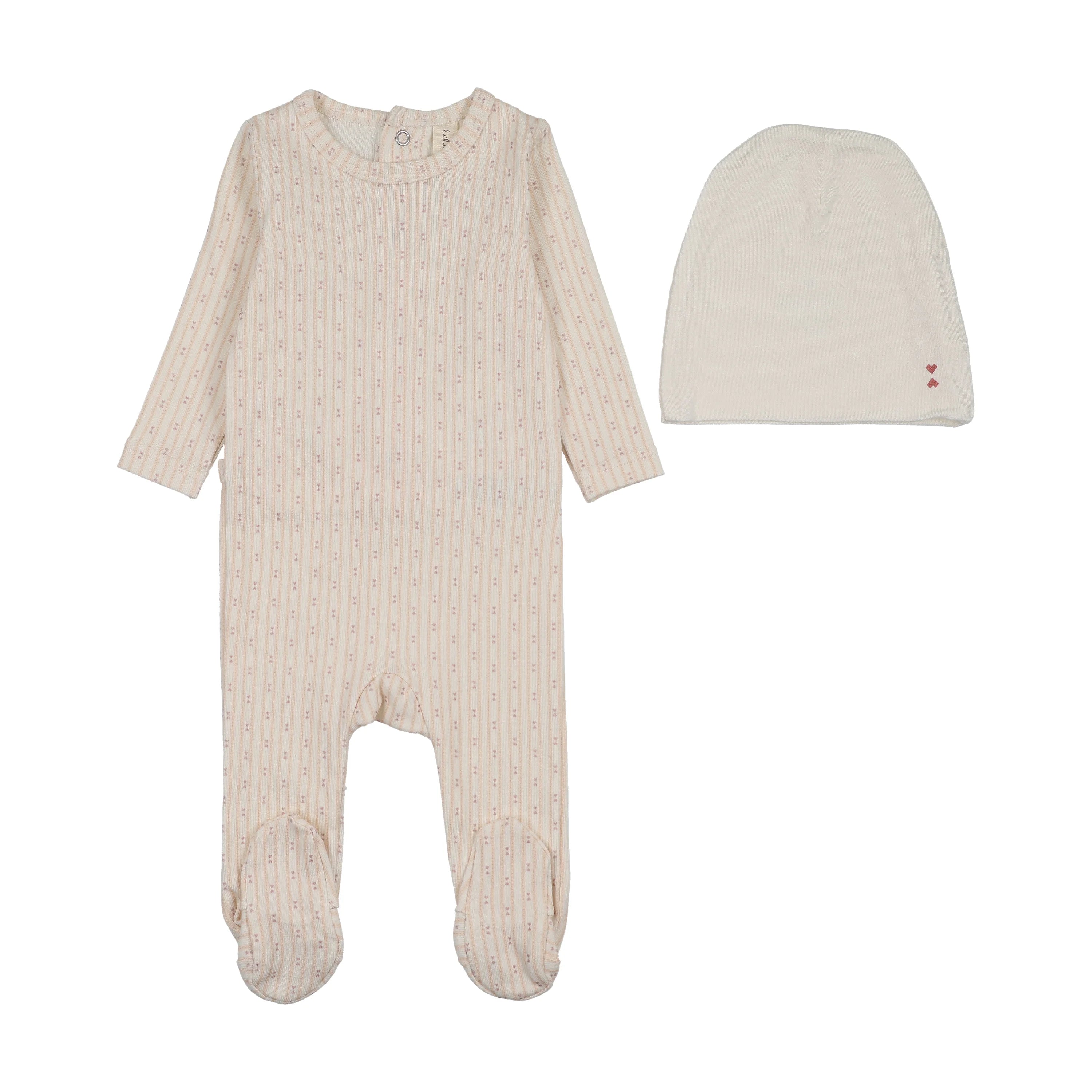 Gem stripe footie set