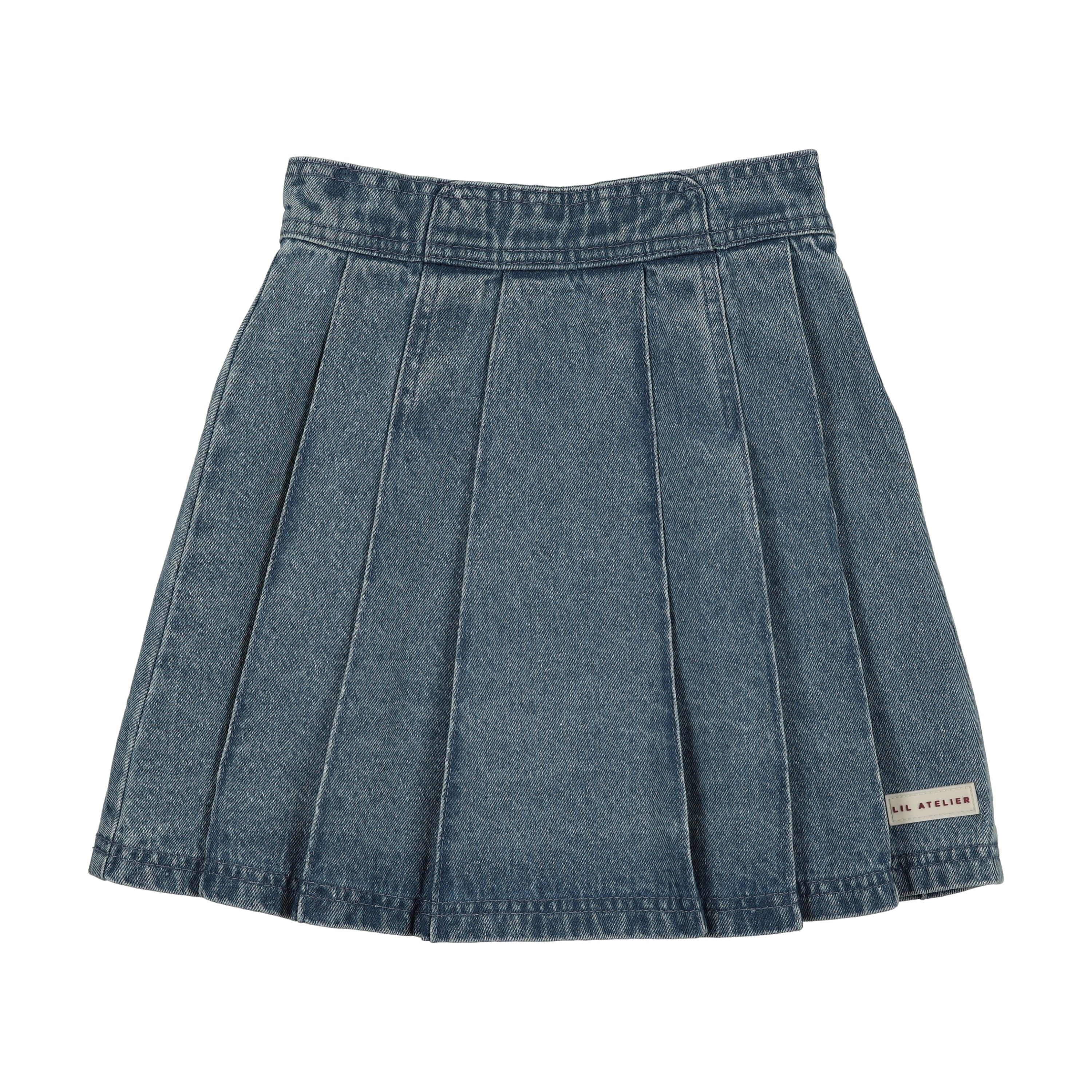denim city pleated skirt
