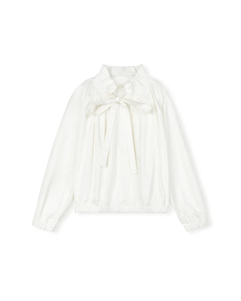 neck tie bubble blouse