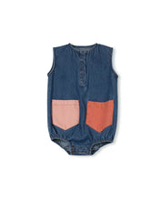 filer denim pocket romper