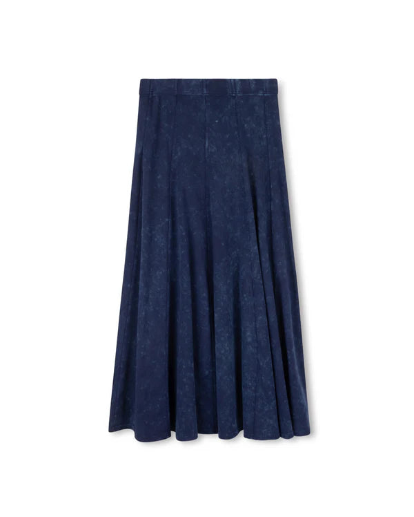 Mineral wash Paneled Midi skirt