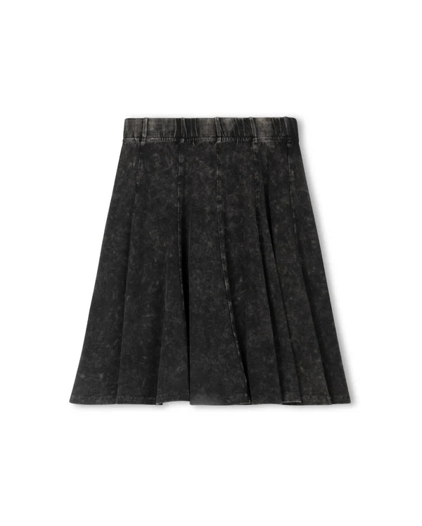 Mineral wash paneled short skirt
