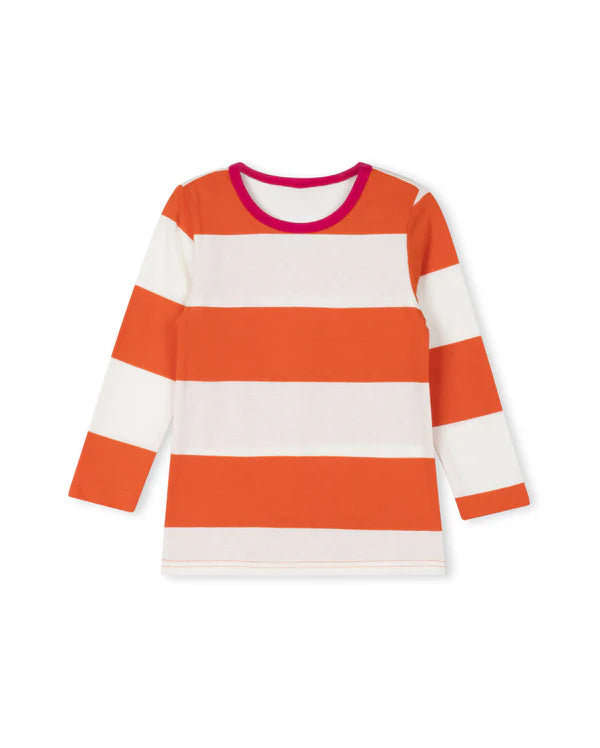 wide striped neck tee