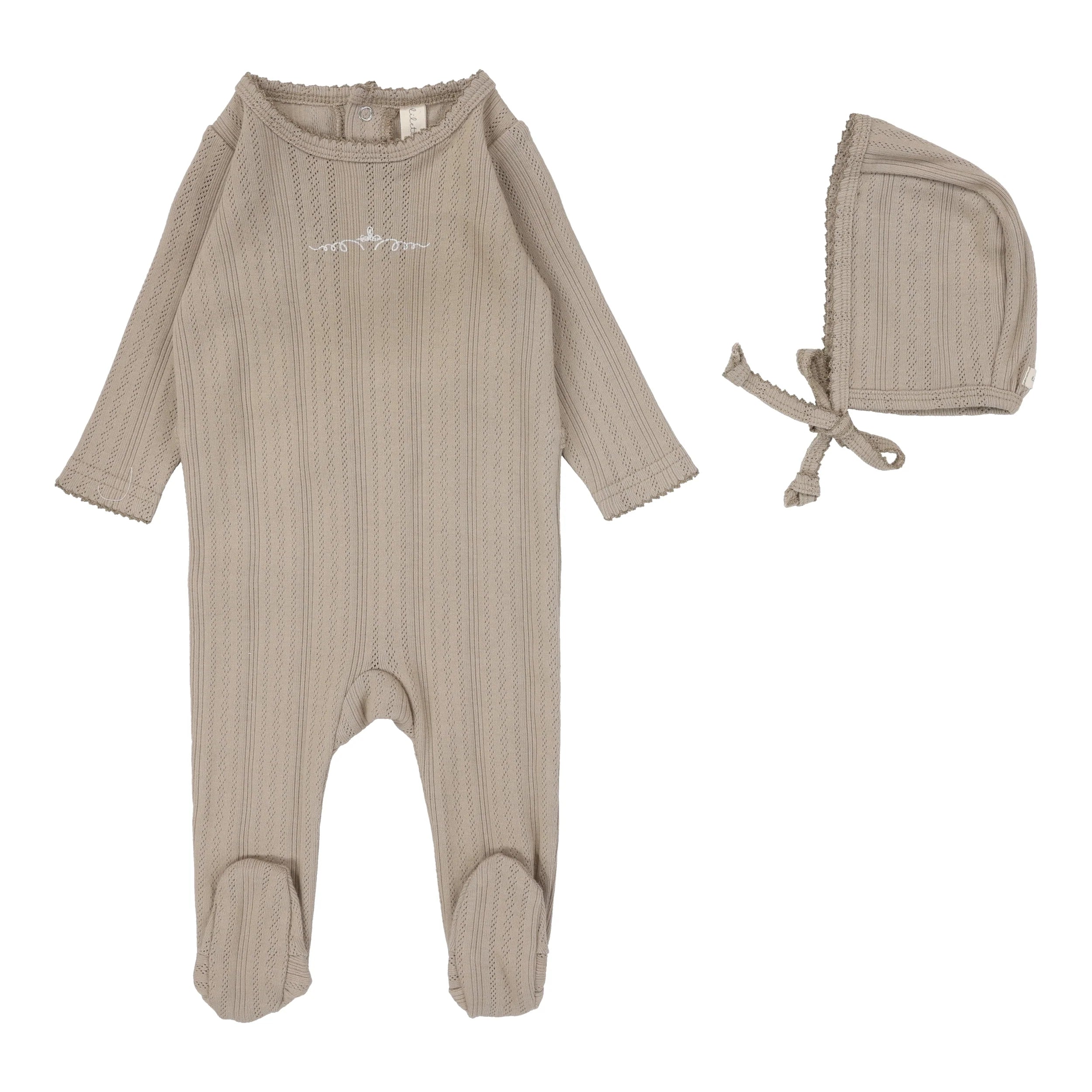 Pointelle graphic footie