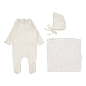 Pointelle graphic layette set