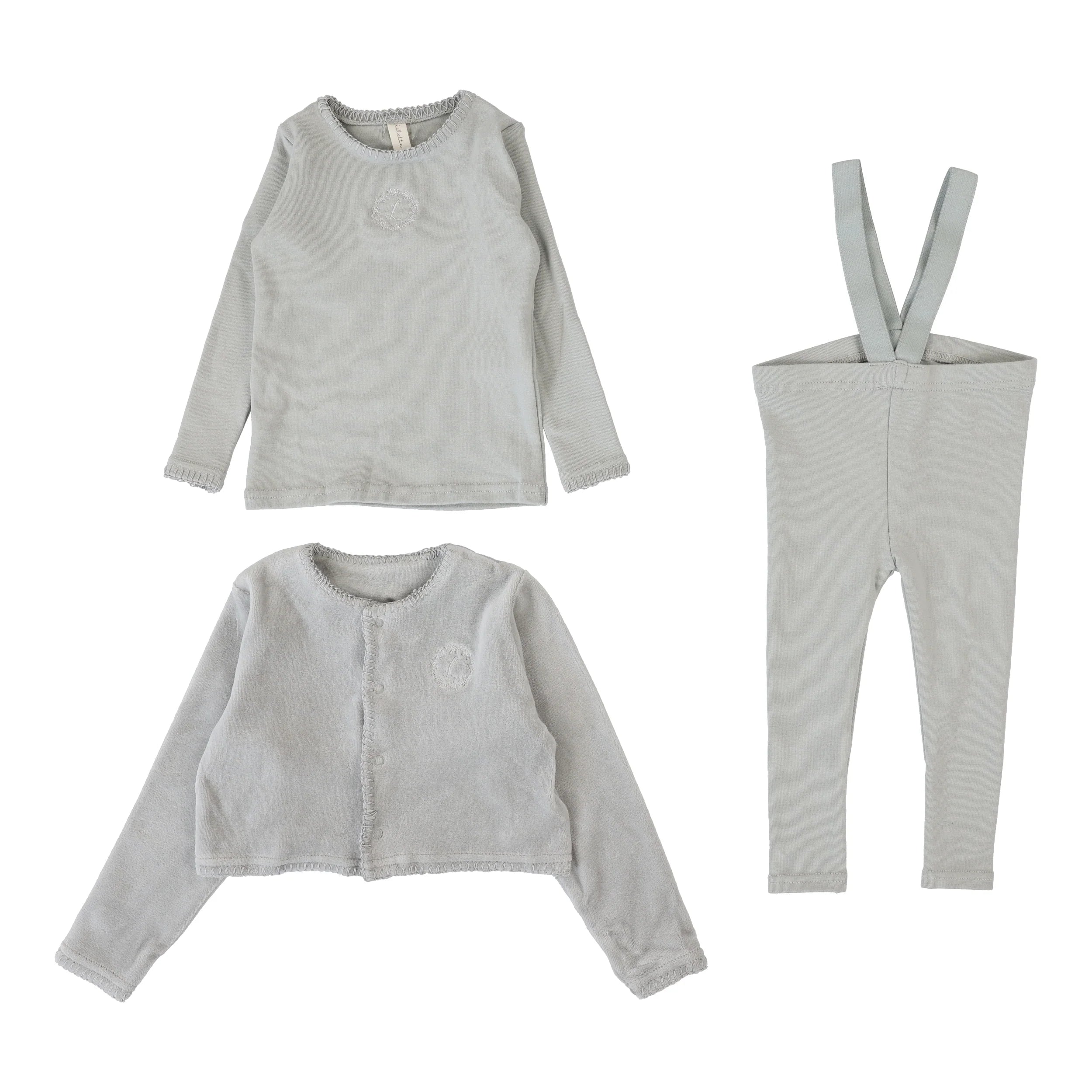 VELOUR CARDI LOUNGE SET BLUE
